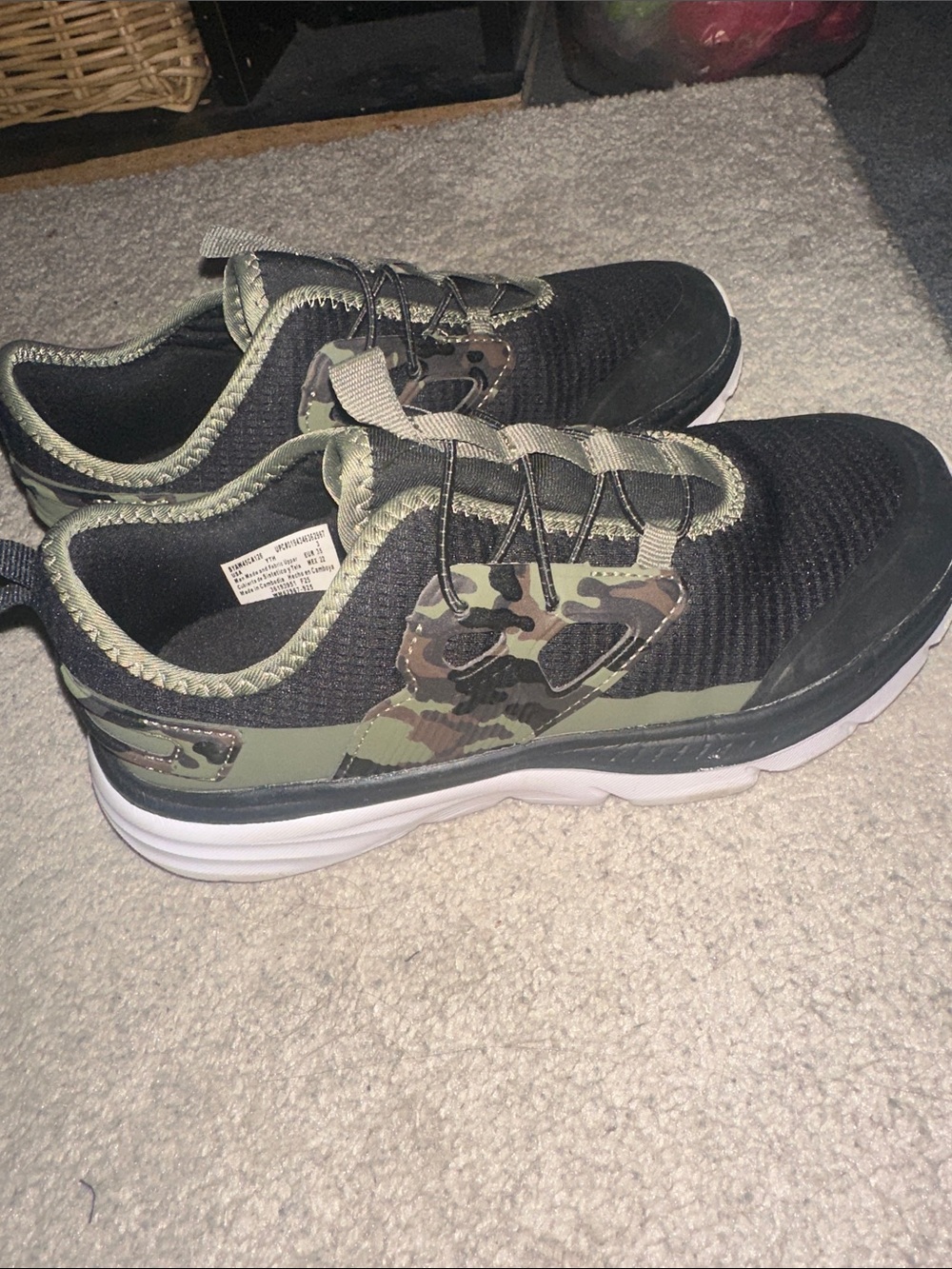 Boys black sneakers with camo